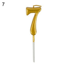 Load image into Gallery viewer, Arabic Number 0-9 Wax Candles Number Candles Cake Numeral Candles Number 0-9 Glitter Cake Topper Decoration For Birthday Wedding Reunion Theme Part Digital Cake Topper Kids Children Party Happy Birthday Ornament Cakes Top Decoration Accessories