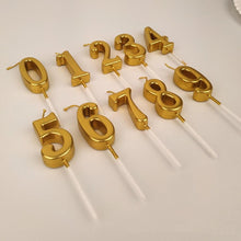 Load image into Gallery viewer, Arabic Number 0-9 Wax Candles Number Candles Cake Numeral Candles Number 0-9 Glitter Cake Topper Decoration For Birthday Wedding Reunion Theme Part Digital Cake Topper Kids Children Party Happy Birthday Ornament Cakes Top Decoration Accessories