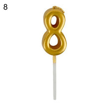 Load image into Gallery viewer, Arabic Number 0-9 Wax Candles Number Candles Cake Numeral Candles Number 0-9 Glitter Cake Topper Decoration For Birthday Wedding Reunion Theme Part Digital Cake Topper Kids Children Party Happy Birthday Ornament Cakes Top Decoration Accessories