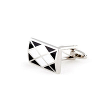 Load image into Gallery viewer, Argyle Cufflinks in Black White