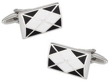 Load image into Gallery viewer, Argyle Cufflinks in Black White