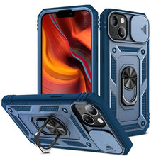 Load image into Gallery viewer, Armor Shockproof Phone Case For iPhone 13 12 11 Pro Max X XR XS Max 11 13 Pro Magnetic Ring Stand Holder Back Cover Slide Camera Cover & Kickstand Built-in 360° Rotate Ring Stand Magnetic Cover Case