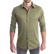Load image into Gallery viewer, goTIELESS Ultimate Dress Shirt (Army Green)