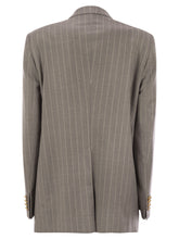 Load image into Gallery viewer, Tagliatore Women Stretch Wool Double-Breasted Pinstripe Blazer