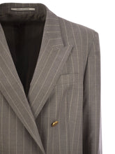 Load image into Gallery viewer, Tagliatore Women Stretch Wool Double-Breasted Pinstripe Blazer
