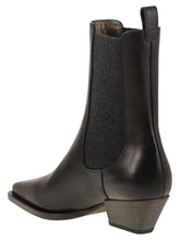 Load image into Gallery viewer, Brunello Cucinelli Women Classic Leather Chelsea Boot With Precious Block Heels