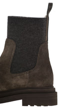 Load image into Gallery viewer, Brunello Cucinelli Women Suede Boot With Knitted Insert And Precious Loop Detail