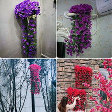 Load image into Gallery viewer, Artificial Flower Wisteria Basket Wall Hanging Flower Party Decoration Simulation For Valentine's Day Wedding Birthdays Hanging Basket Lifelike Garland for Home Wedding Garden/Yard String Floral Decoration