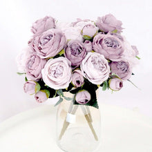 Load image into Gallery viewer, Artificial Flowers 1 Bouquet 9 heads Peony Tea Rose Autumn Silk Fake Flowers For Living Room Home Garden Wedding Decoration Artificial Silk Fake Flowers Rose Floral Decor Bouquet