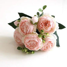 Load image into Gallery viewer, Artificial Roses Flowers Bundle Of Beautiful Silk Peony Bouquet For Home Wedding Party Scrapbook Decoration Accessories Artificial Rose Flowers Bouquet Silk Flowers Rose for Home Bridal Wedding Party Festival Decor