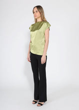 Load image into Gallery viewer, Asymmetrical side pleats short sleeve top