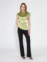 Load image into Gallery viewer, Asymmetrical side pleats short sleeve top