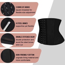 Load image into Gallery viewer, ATBUTY 9 Inches Short Torso Sport Girdle Underwear Women 9 Steel Bones Latex Waist Trainer Corset Private Label