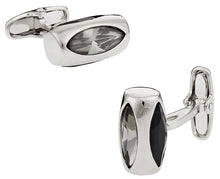 Load image into Gallery viewer, Austrian Black Gray Glass Vault Cufflinks