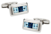 Load image into Gallery viewer, Austrian Crystal Cufflinks in Blue