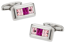 Load image into Gallery viewer, Austrian Crystal Cufflinks in Pink