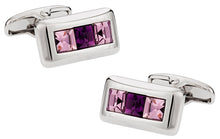 Load image into Gallery viewer, Austrian Crystal Cufflinks in Purple