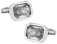 Load image into Gallery viewer, Austrian Clear Crystal Cufflinks