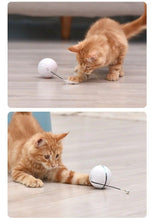 Load image into Gallery viewer, Automatic Smart Cat Toys Ball Interactive Catnip USB Rechargeable Self Rotating Colorful Led Feather Bells Toys for Cats Kitten Build-in Spinning Led Light Stimulate Hunting Instinct