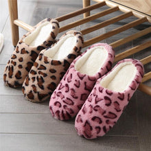 Load image into Gallery viewer, Autumn Winter Home Slippers Women Cotton Floor Shoes Plush Indoor Slippers Women Men Couple Warm House Slippers Slip On Bedroom Slippers With Comfy Fleece Lining