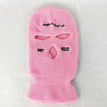 Load image into Gallery viewer, Autumn Winter Ski Mask 3-Hole Knit Hat Full Face Cover Balaclava Hats Funny Party Embroidery Beanies Caps Hole Knitted Full Face Cover Ski Neck Gaiter, Winter Balaclava Warm Knit Beanie for Outdoor Sports Outdoor Full Face Cover Thermal Ski Mask One Size