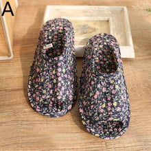 Load image into Gallery viewer, Autumn Winter Women Indoor Slippers Vintage Floral Home Bedroom Slippers Soft Cotton Toe Sole Slippers Women Summer Plaid Slip On House Shoes Non Slip Bedroom Slippers