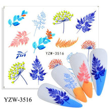 Load image into Gallery viewer, Avocado Fruit Transfer Nail Stickers Charms Winter Water Sticker For Nails Sliders Character Image Tattoo Decal Decoration Cute Summer Nail Art Stickers Summer Fruit Stickers on Nails Unicorn Banana Cherry Avocado Dog Strawberry Nail Art Decals