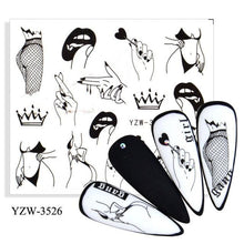 Load image into Gallery viewer, Avocado Fruit Transfer Nail Stickers Charms Winter Water Sticker For Nails Sliders Character Image Tattoo Decal Decoration Cute Summer Nail Art Stickers Summer Fruit Stickers on Nails Unicorn Banana Cherry Avocado Dog Strawberry Nail Art Decals