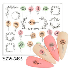 Load image into Gallery viewer, Avocado Fruit Transfer Nail Stickers Charms Winter Water Sticker For Nails Sliders Character Image Tattoo Decal Decoration Cute Summer Nail Art Stickers Summer Fruit Stickers on Nails Unicorn Banana Cherry Avocado Dog Strawberry Nail Art Decals