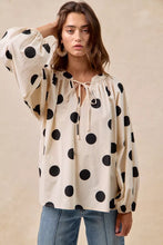 Load image into Gallery viewer, BiBi Polka Dot Exaggerated Balloon Sleeves Blouse