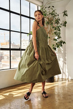 Load image into Gallery viewer, New Summer Crisscross Wide Strap Drawstring Detail Midi Dress For Women – Chic, Sophisticated, Adjustable, Perfect Dress for Casual to Semi-Formal Occasions