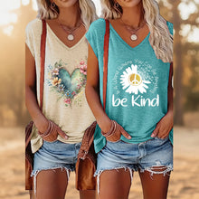 Load image into Gallery viewer, 2-Pack Wildflowers Graphic Print V-Neck Tee Tops