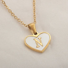 Load image into Gallery viewer, 26 Letter Heart-shaped Necklace White Shell Love Clavicle Chain Fashion Personalized Necklace For Women Jewelry Valentine's Day