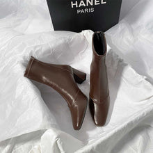 Load image into Gallery viewer, Soft Leather Zip-Back Velvet-Lined Skinny Boots — Sleek Heels