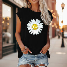 Load image into Gallery viewer, Women's Off-Shoulder Printed Top – Loose Fit Short Sleeve Cotton Pullover