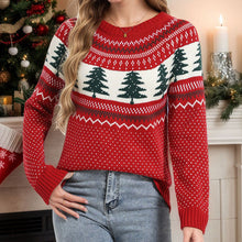 Load image into Gallery viewer, Women's Casual Pine Pattern Sweater