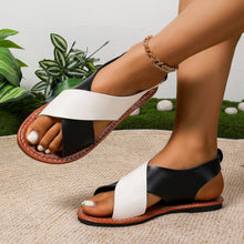 Load image into Gallery viewer, Women's Color-Block Cross-Strap Flat Sandals