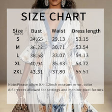Load image into Gallery viewer, Women's Floral Print Maxi Dress With Deep V-Neck & Flare Sleeves