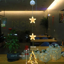 Load image into Gallery viewer, Christmas 3Pcs LED Star Hanging Lights For Home Decor Suction Cup Battery Powered