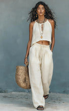 Load image into Gallery viewer, Women's Sleeveless Tank Top & Wide-Leg Pants Set – Linen Blend Summer Two-Piece