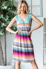 Load image into Gallery viewer, Full Size Striped Sleeveless V Neck Dress For Women – Timeless Striped V Neck Dress, Sophisticated Sleeveless Dress, Classic Striped Dress, Flattering V Neck Dress, Versatile Sleeveless Dress, Chic Striped Dress, Elegant V Neck Dress