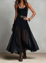 Load image into Gallery viewer, Women's Bohemian Sleeveless Ruched Waist Chiffon Maxi Dress
