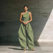 Load image into Gallery viewer, Women's Loose Sleeveless Off-Shoulder Belted Wide-Leg Jumpsuit