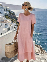 Load image into Gallery viewer, Women's Plus-Size Patchwork Maxi Dress – Relaxed Fit Casual Skirt