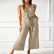 Load image into Gallery viewer, Women's Solid-Color Mid-Rise Full-Length Cotton Trousers