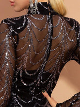 Load image into Gallery viewer, Sequins Women Maxi Dresses Long Sleeve Female Party Dresses