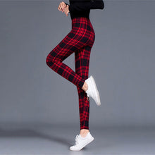 Load image into Gallery viewer, Women’s Plaid Yoga Leggings – Mid Waist Push-Up Pants