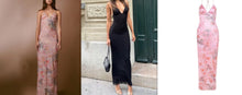 Load image into Gallery viewer, Floral Print Halter Spaghetti Straps Dress Sexy Slim Butterfly Back Dressess Spring Summer Womens Clothing