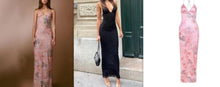 Load image into Gallery viewer, Floral Print Halter Dress - Sexy Butterfly Back Spaghetti Straps