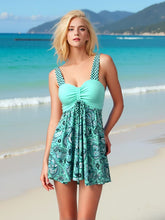 Load image into Gallery viewer, Women's Printed Dress-Style Swimsuit – Sleeveless One-Piece